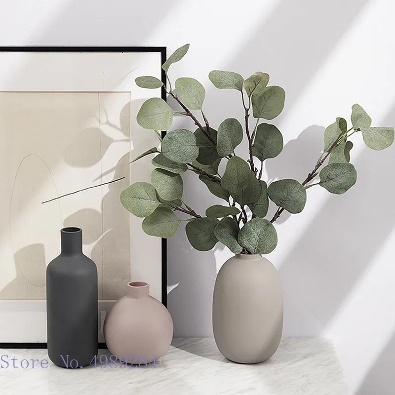 Colorful Ceramic Vase round Ball Cylindrical Flower Arrangement Hydroponics Flower Vase Desktop Decoration Ceramic Ornaments