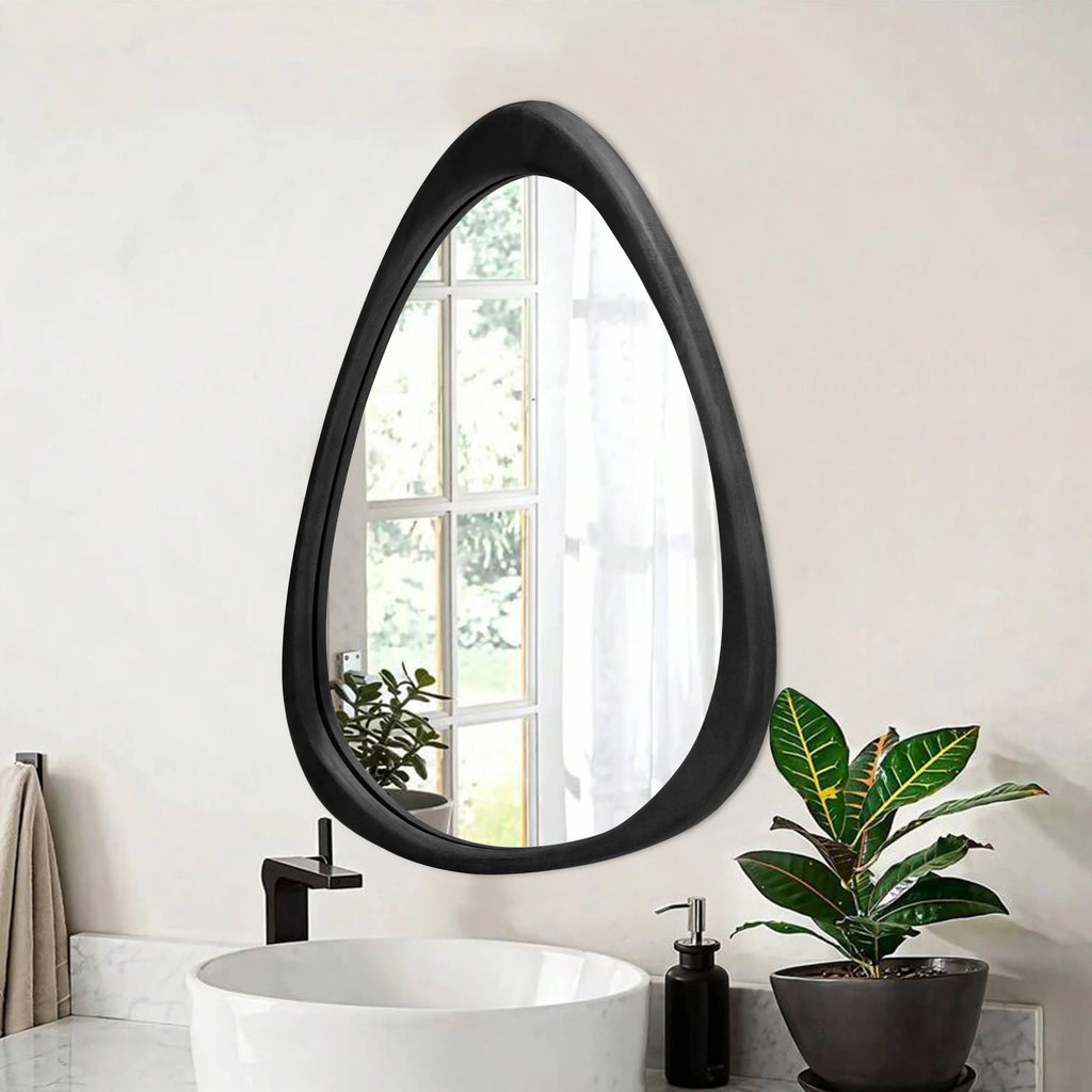 Irregular Mirror Asymmetrical Wood Wall Mirror