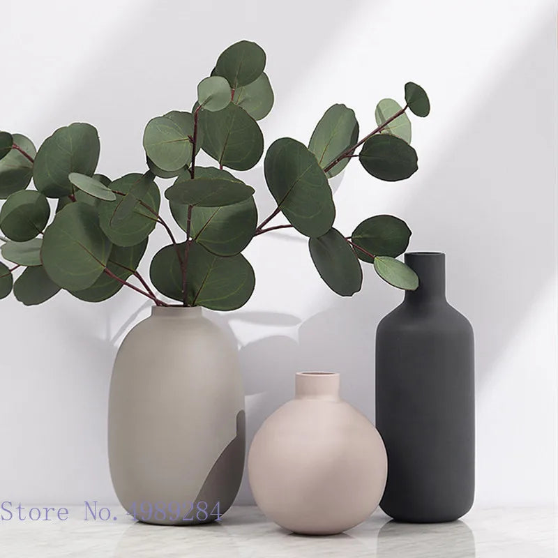 Colorful Ceramic Vase round Ball Cylindrical Flower Arrangement Hydroponics Flower Vase Desktop Decoration Ceramic Ornaments