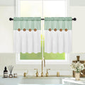 Boho Kitchen Curtains 24 Inch Length, Farmhouse Cotton Linen Tier Curtains, Rustic Button Short Curtains for Windows, Sage Green Country Cafe Curtains, Rod Pocket Small Window Curtains, 26X24